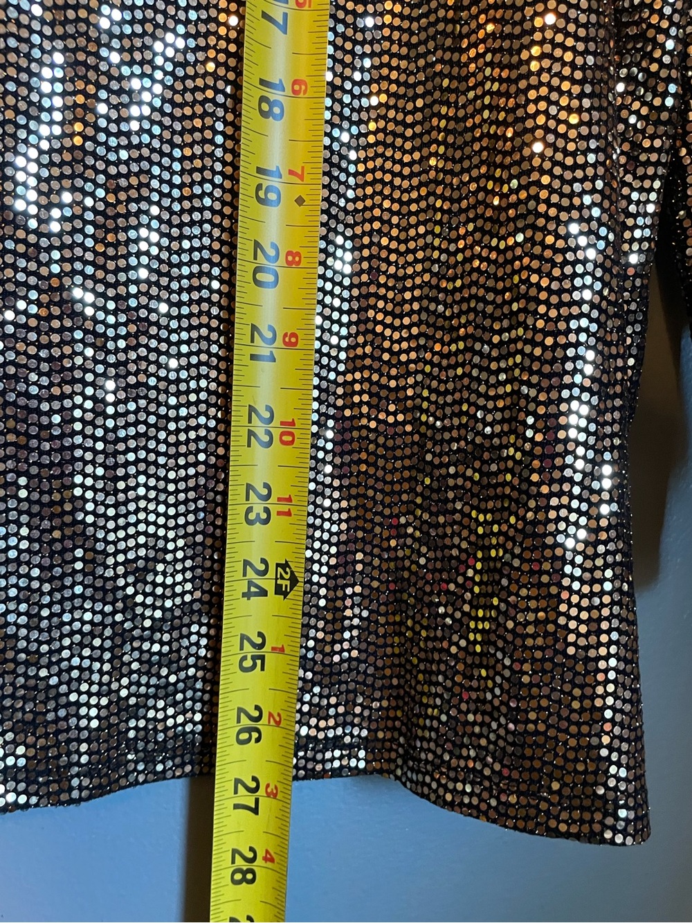 NWT Kasper Sz 2X Women’s Plus Size Mirror-Dot Metallic Bell-Sleeve Top Ret $89! - Picture 9 of 11